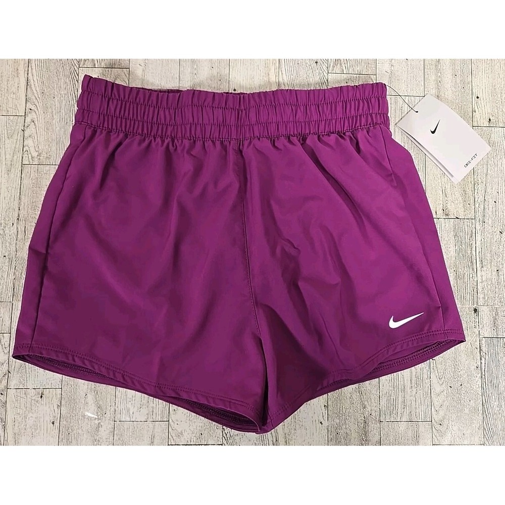 Nike Shorts Girls LARGE Dri Fit Training Purple Liner DX4967-503 NEW